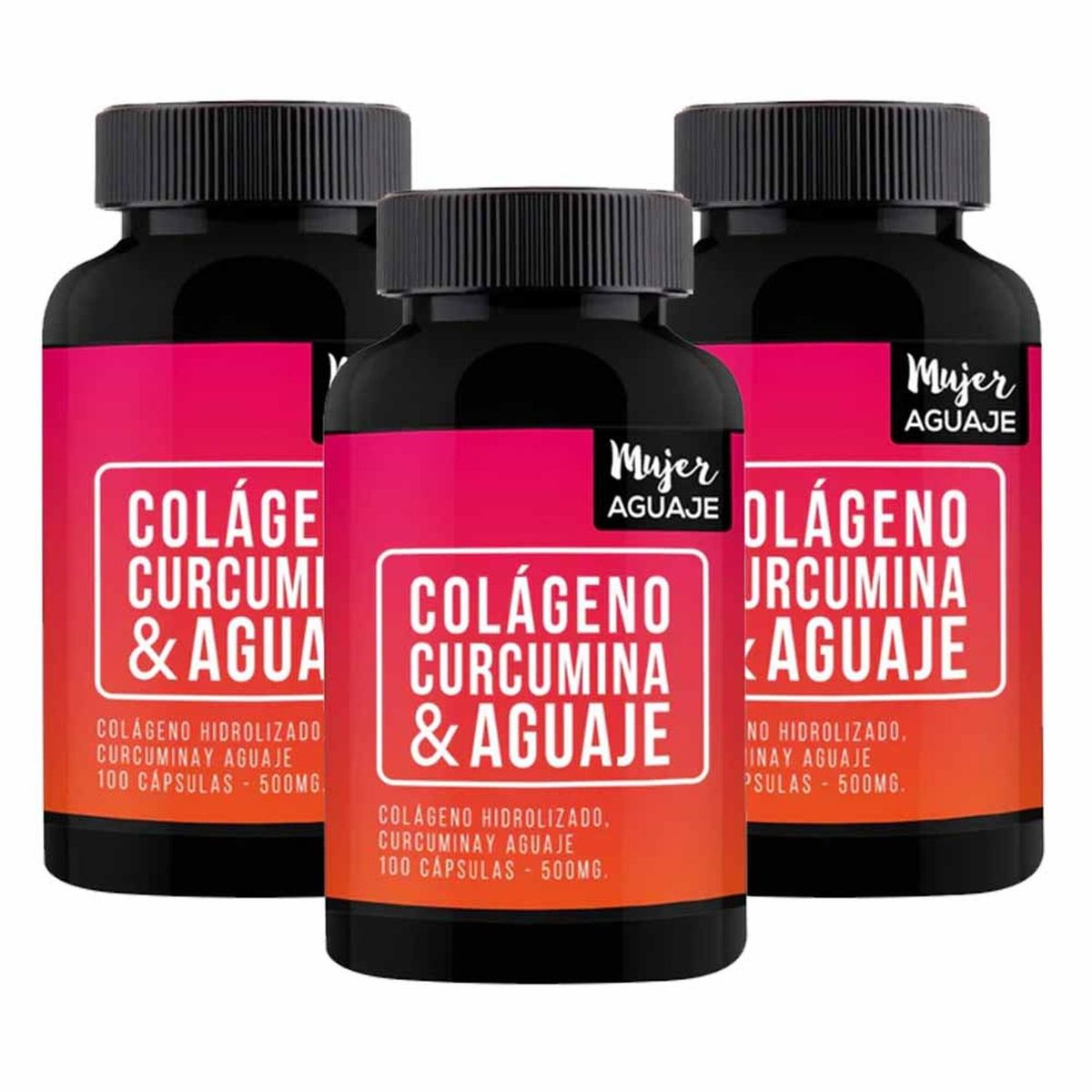 MUJER AGUAJE - Colágeno Curcumina y Aguaje 500 mg Mujer Aguaje Pack x 3