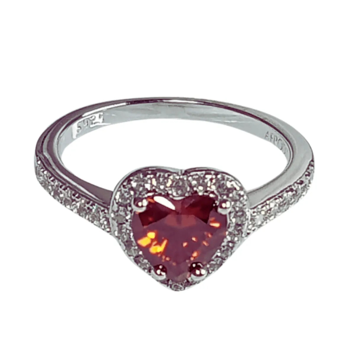 AFRODITA - Anillo de Compromiso Afrodita 614 Rubí Plata Maciza Bañado en Oro Blanco