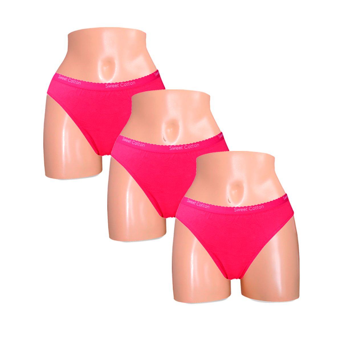SWEET COTTON - Pack x3 Bikini Sweet Cotton Fuscia