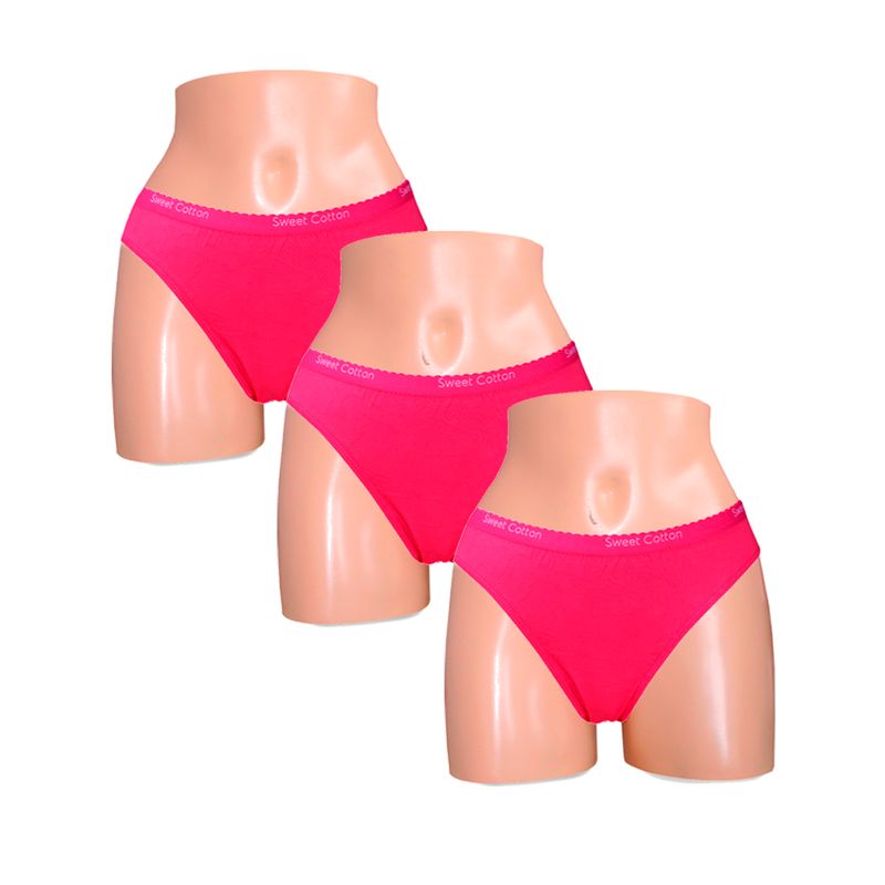 SWEET COTTON - Pack x3 Bikini Sweet Cotton Fuscia