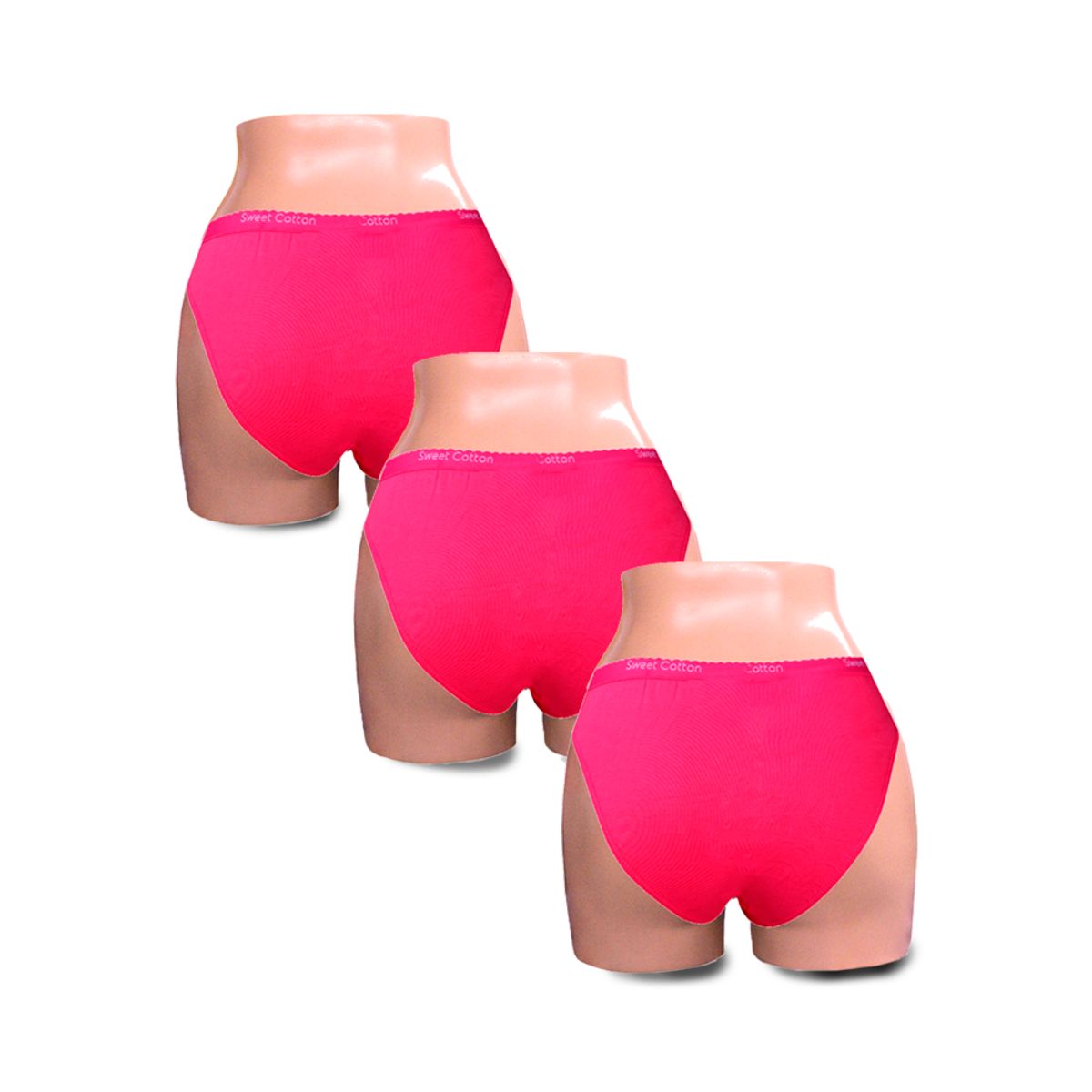SWEET COTTON - Pack x3 Bikini Sweet Cotton Fuscia