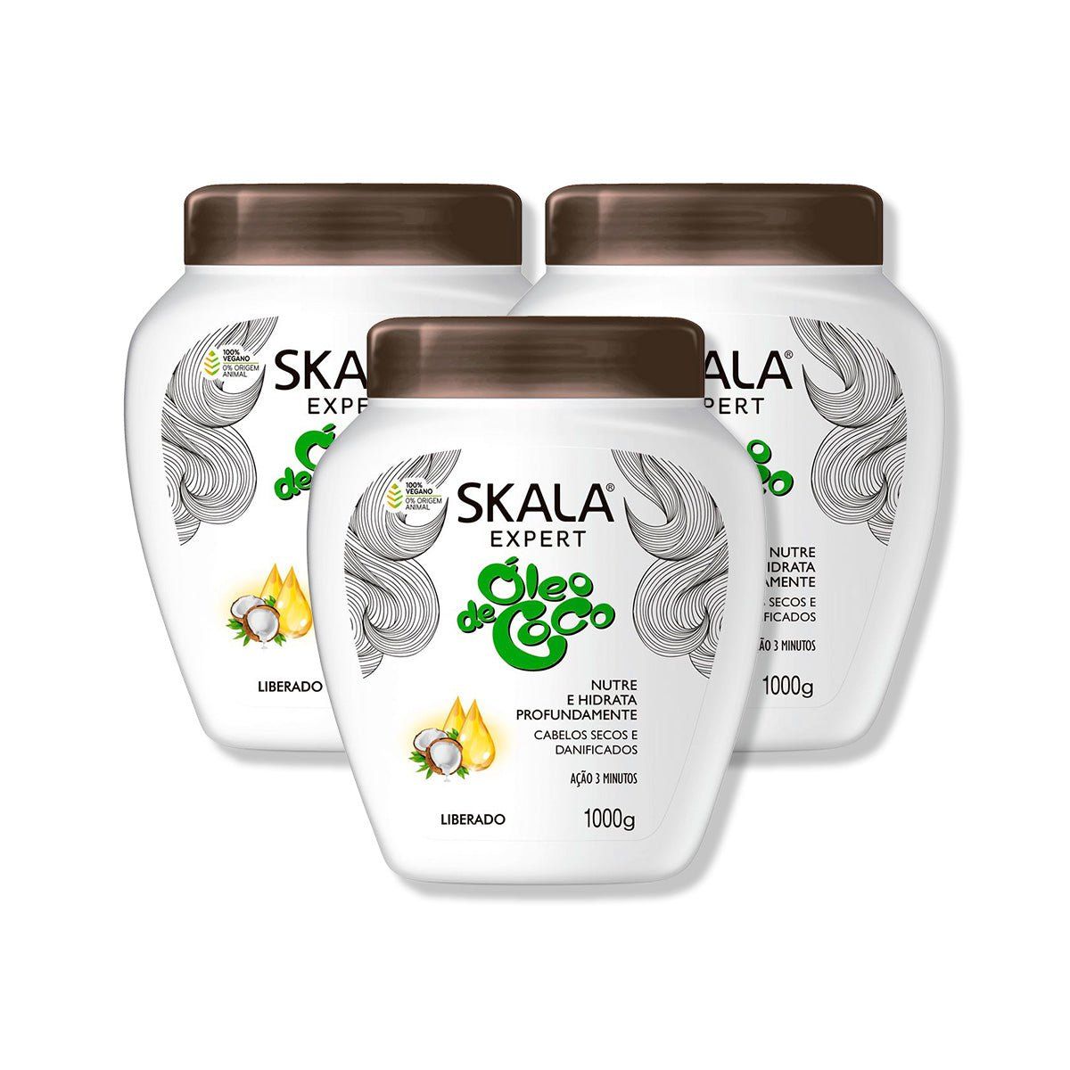 SKALA - CREMA TRATAMIENTO CAPILAR ÓLEO DE COCO 1000G - SKALA EXPERT 3 UNID