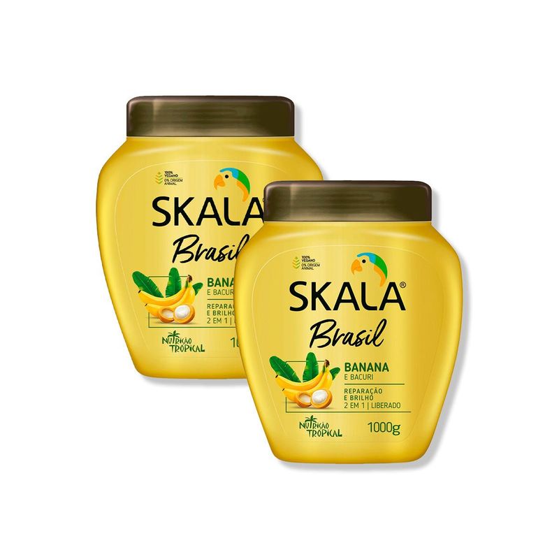 SKALA - MASCARA TRATAMIENTO 2EN1 BANANA E BACURI 1000G - SKALA 2 UNID