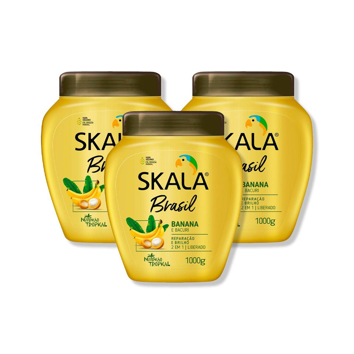 SKALA - MASCARA TRATAMIENTO 2EN1 BANANA E BACURI 1000G - SKALA 3 UNID