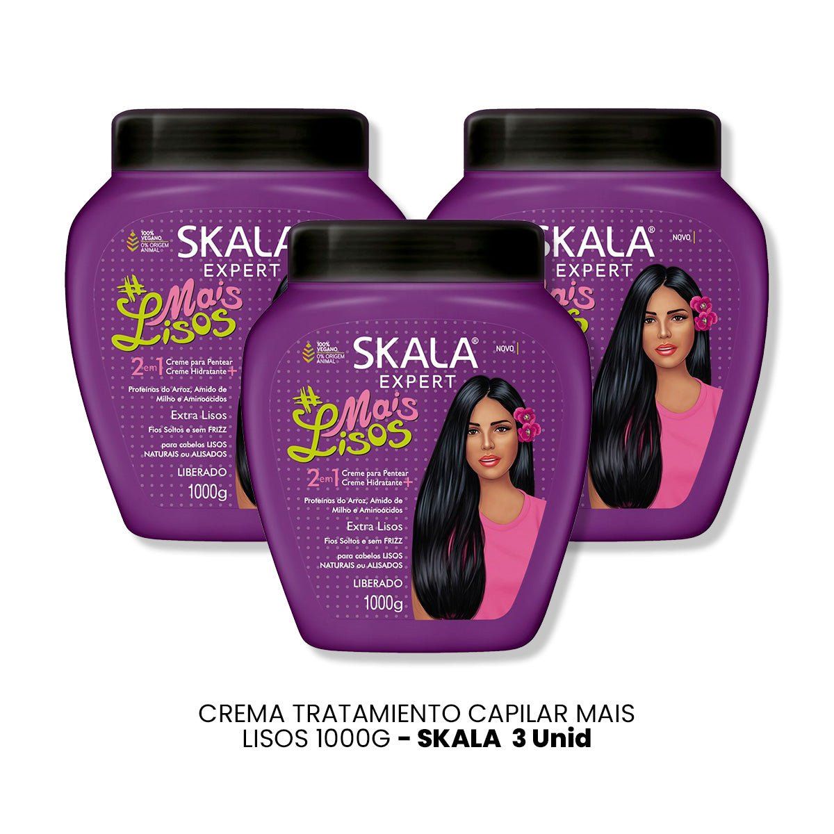 SKALA - CREMA TRATAMIENTO CAPILAR MAIS LISOS 1000G - SKALA 3 UNID