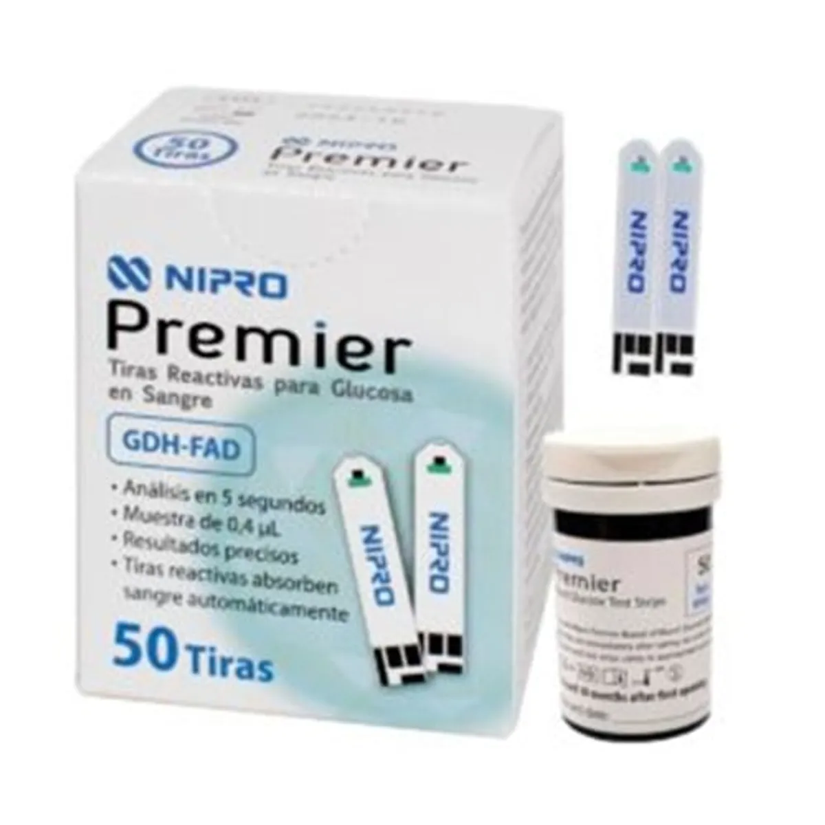 NIPRO - DUO NIPRO PREMIER: 01 Glucómetro, 60 Tiras Reactiva y 10 Lancetas