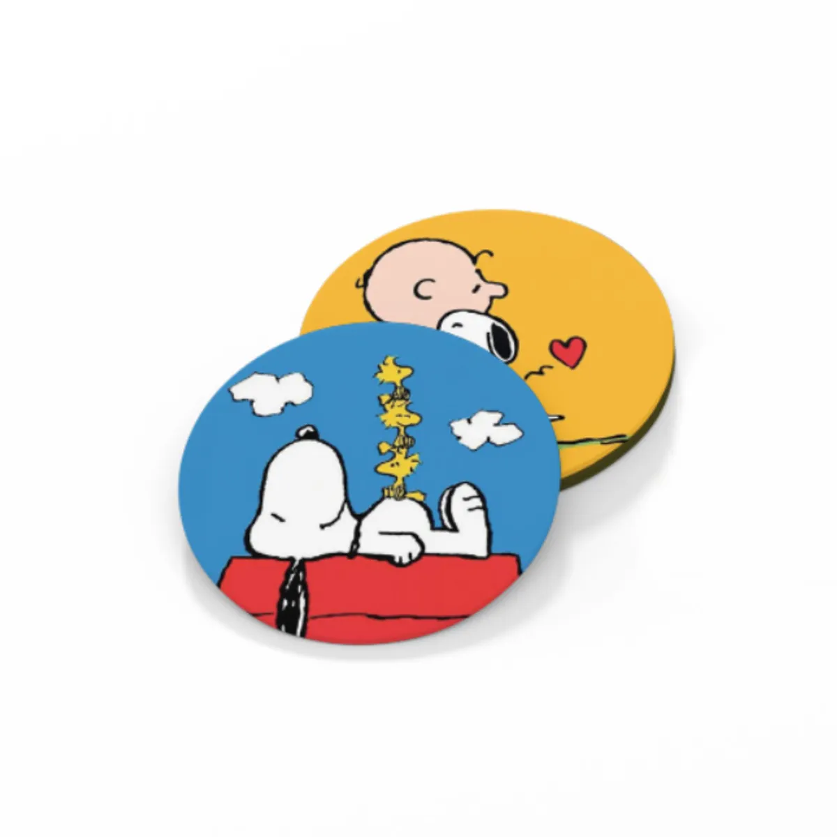 GENERICO - Pack x 4 Posavasos Mdf con base de corcho Charlie