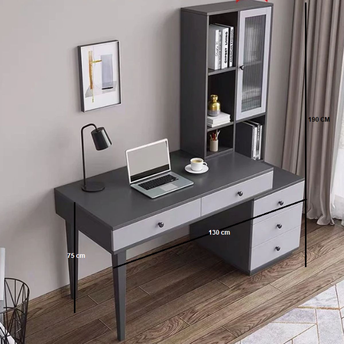 NACION MUEBLES - ESCRITORIO MATTEO COLOR PLOMO NM