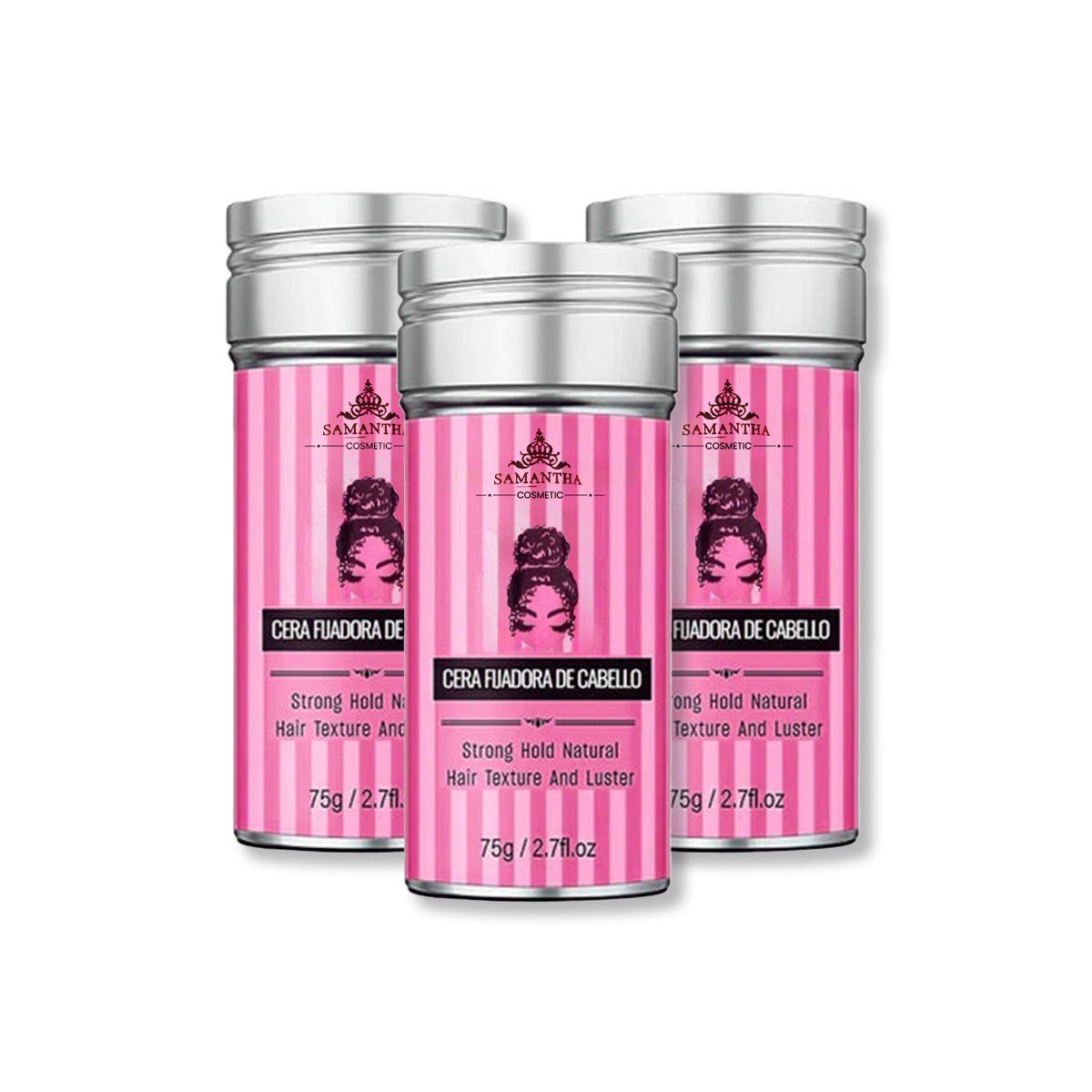 GENERICO - CERA FIJADOR DE CABELO 75G - SAMANTHA 3 UNID