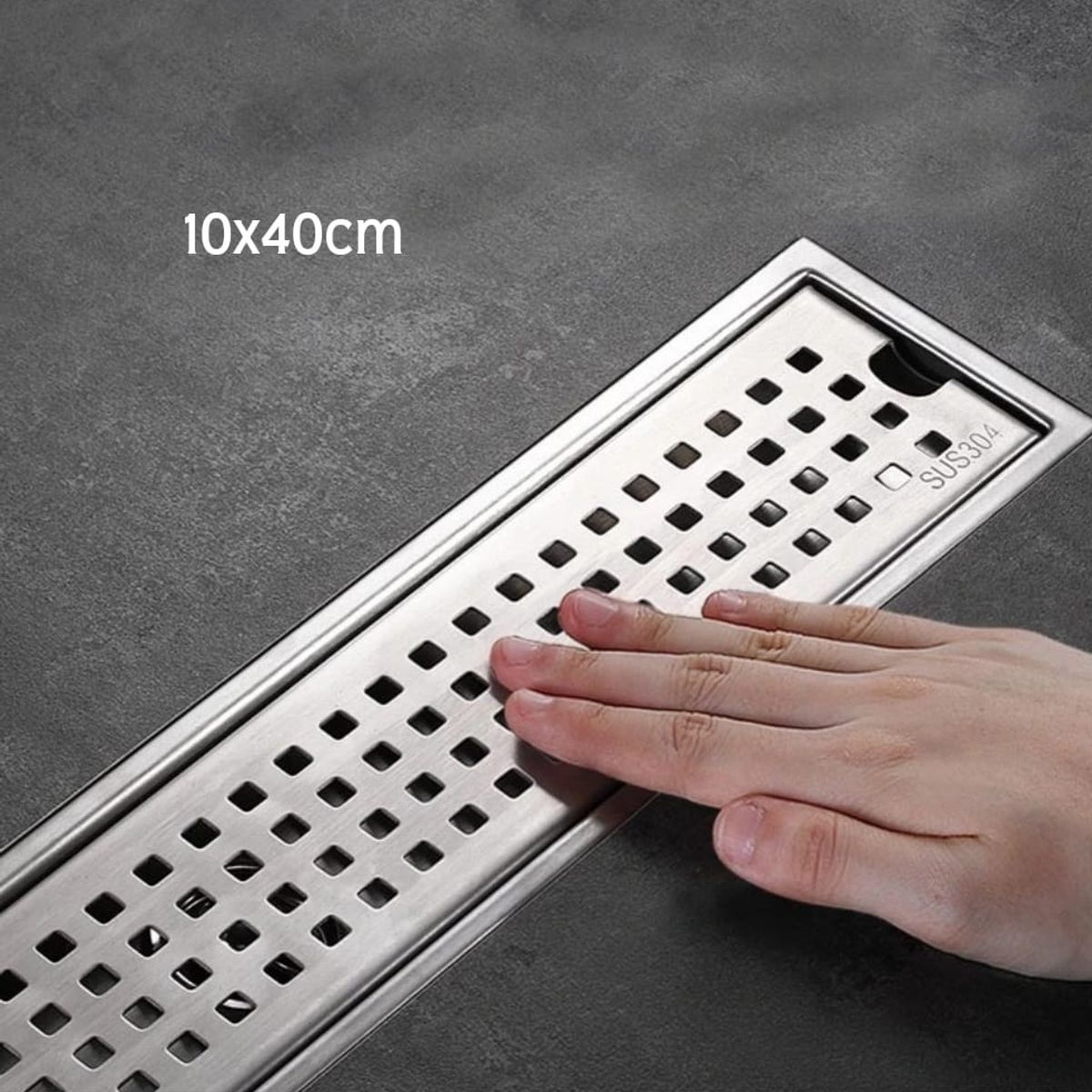 GENERICO - Sumidero Drenaje lineal 10x40cm de acero inoxidable 304