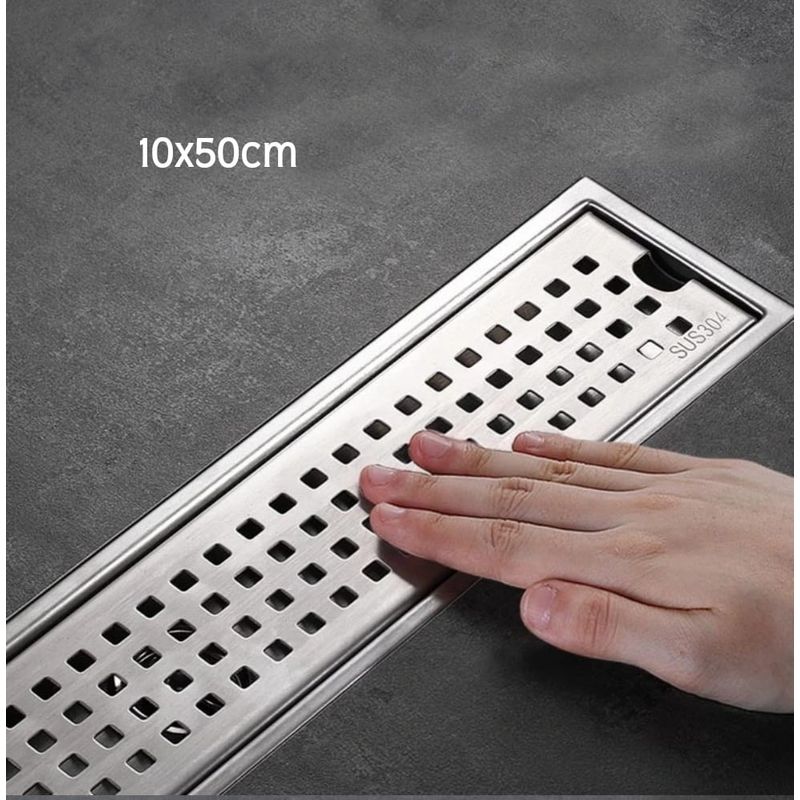 GENERICO - Sumidero Drenaje lineal 10x50cm de acero inoxidable 304