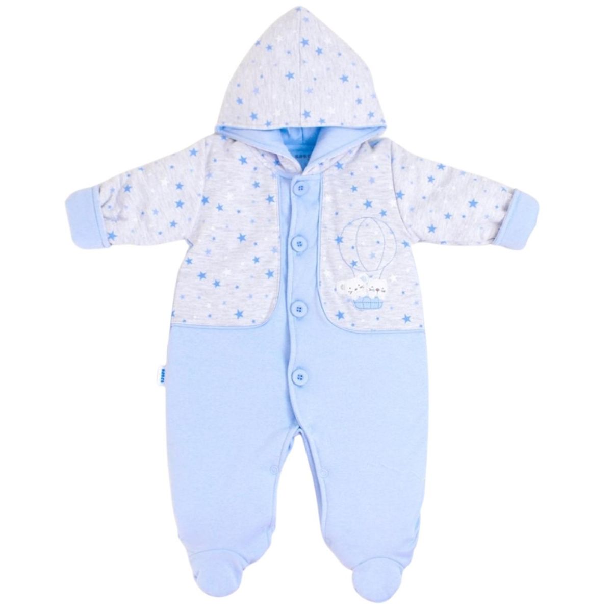 GENERICO - Enterizo acolchado algodon - Estrellas - Celeste