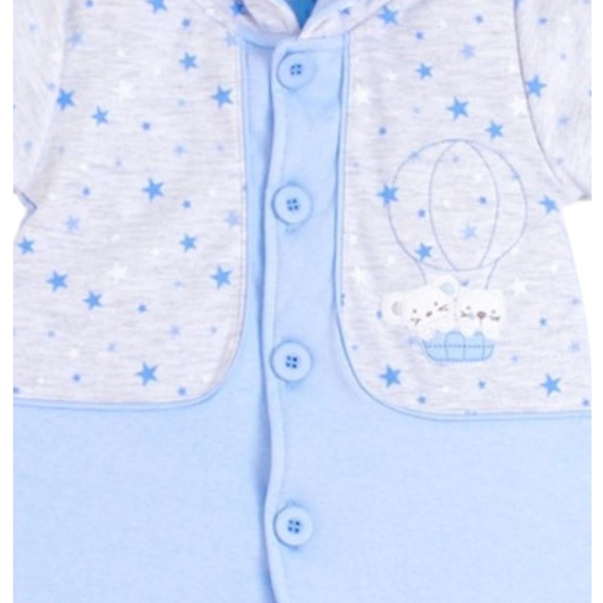 GENERICO - Enterizo acolchado algodon - Estrellas - Celeste