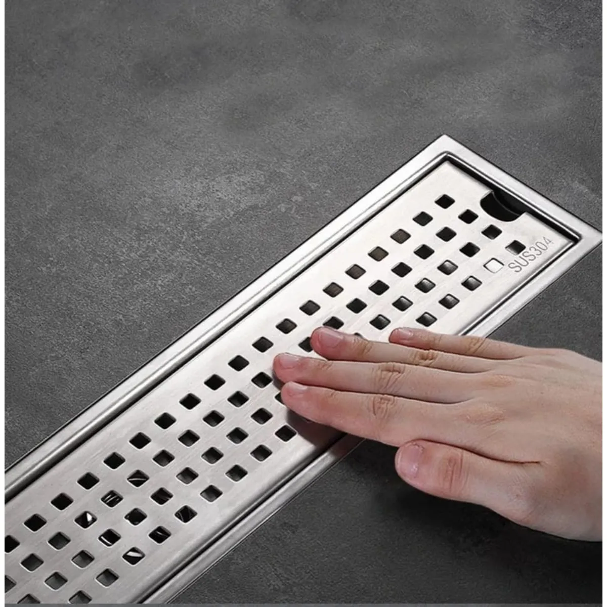 GENERICO - Sumidero Drenaje lineal 10x60cm de acero inoxidable 304