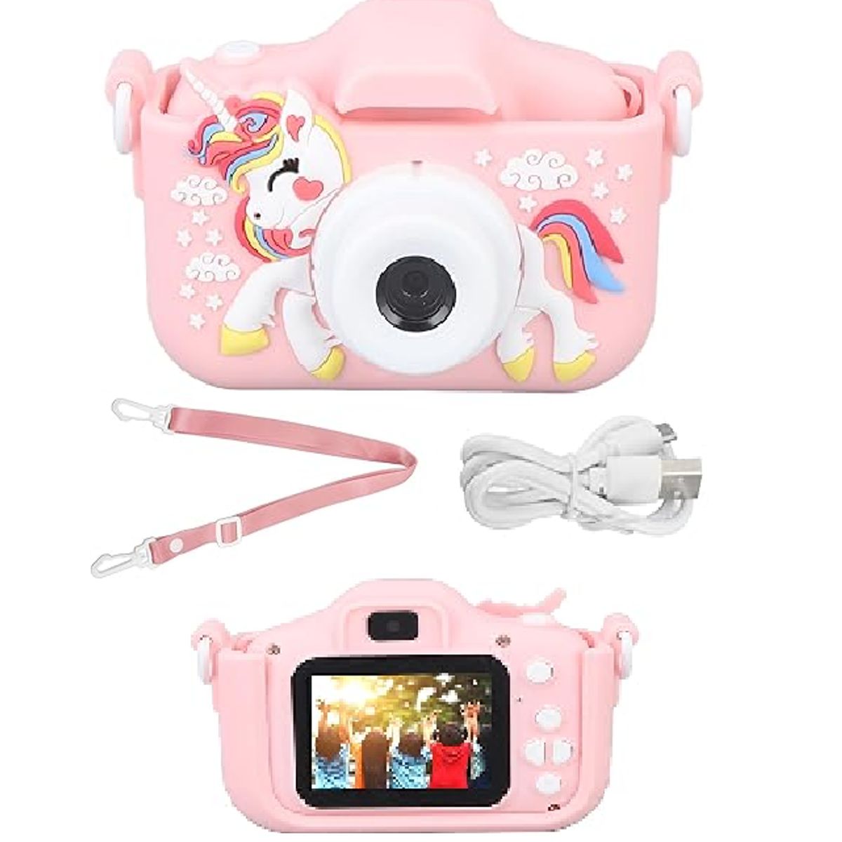 GENERICO - Mini Camara de Juguete Digital video recargable 1080P Rosa