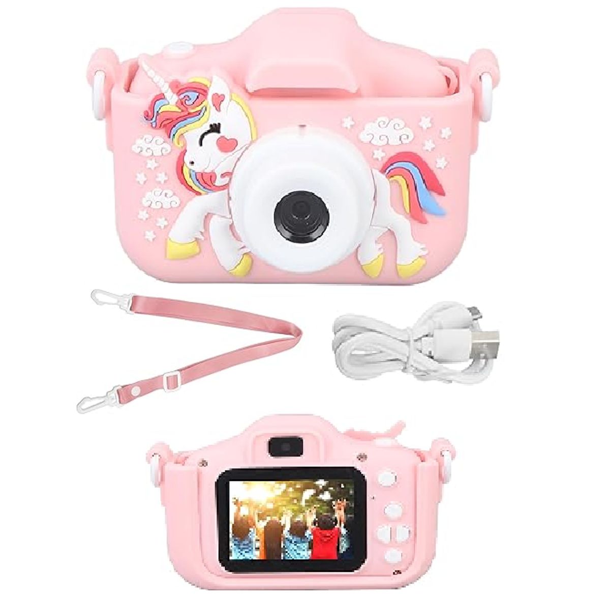 GENERICO - Mini Camara de Juguete Digital video recargable 1080P Rosa