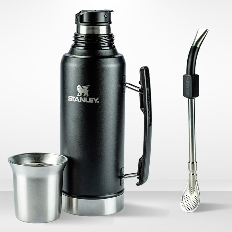 STANLEY - Termo de Bebida Mate System Stanley 1.2l + Bombilla Negro