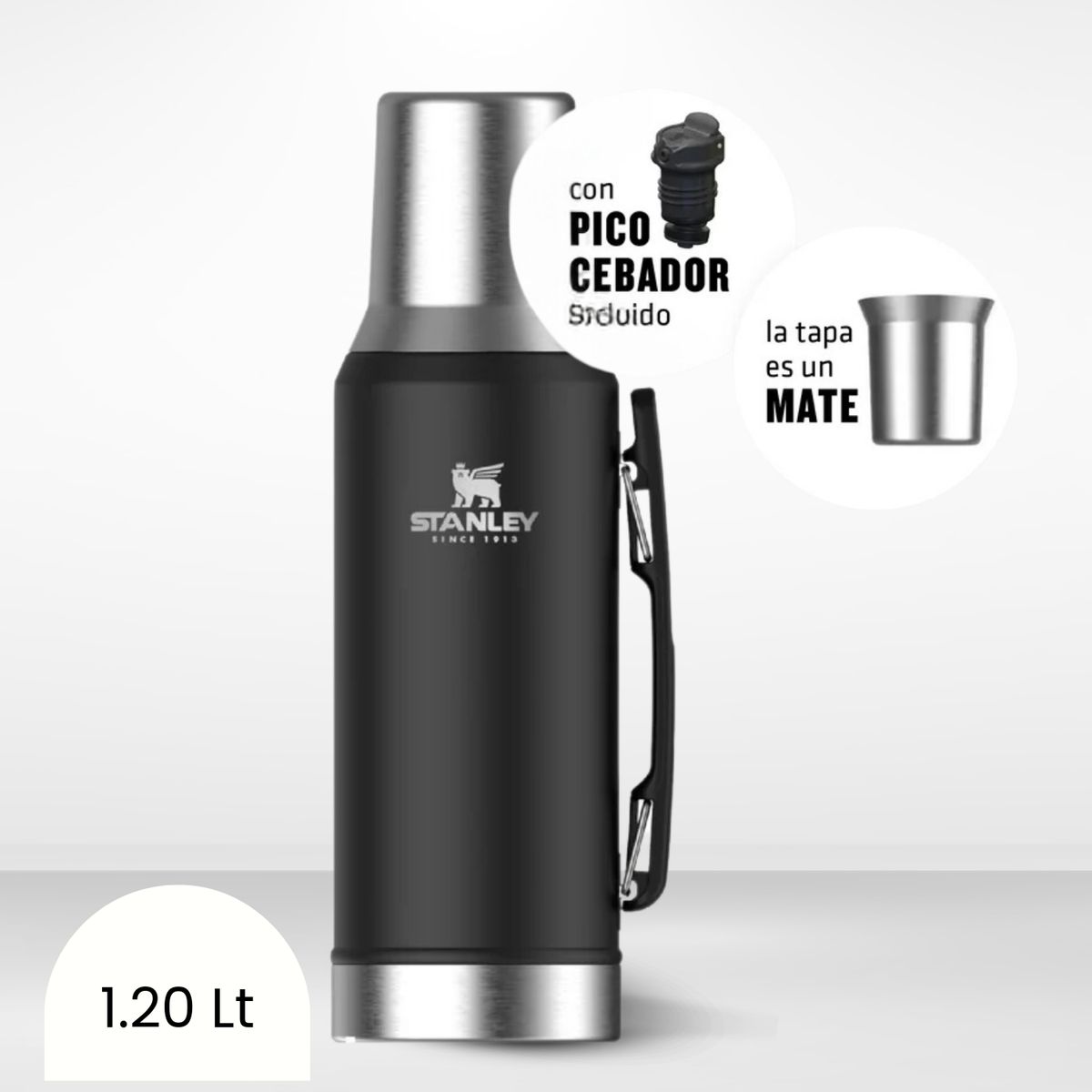 STANLEY - Termo de Bebida Mate System Negro Stanley 1.2l
