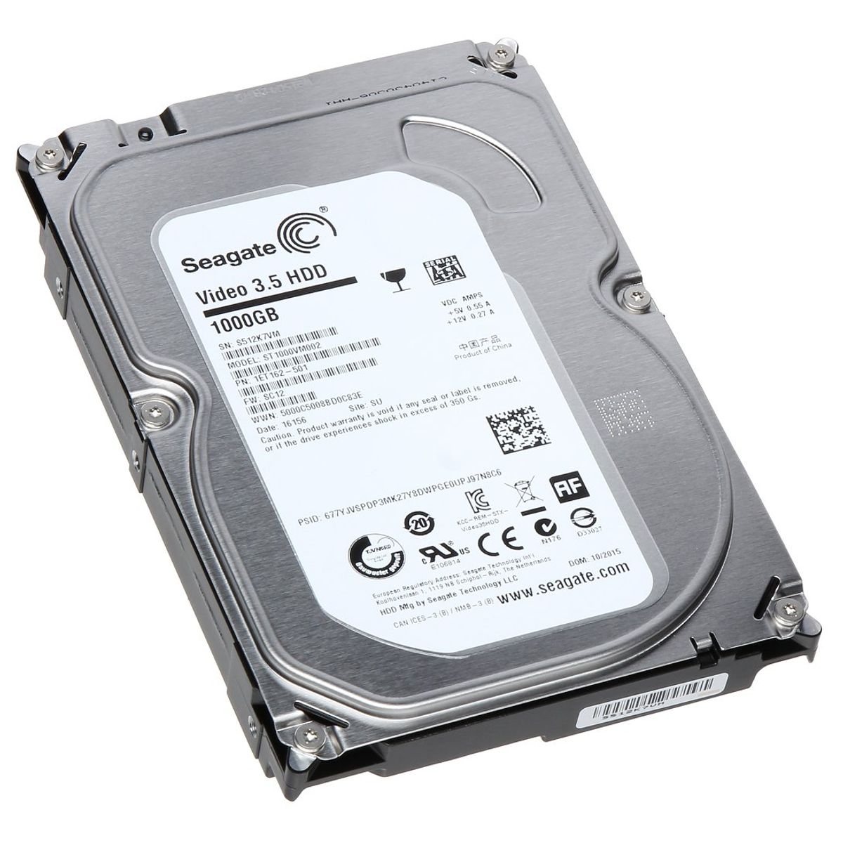 SEAGATE - Disco Duro Interno de 1 TB Seagate 3.5",SATA ,5900 rpm, 64 MB de búfer-ST1000VM002