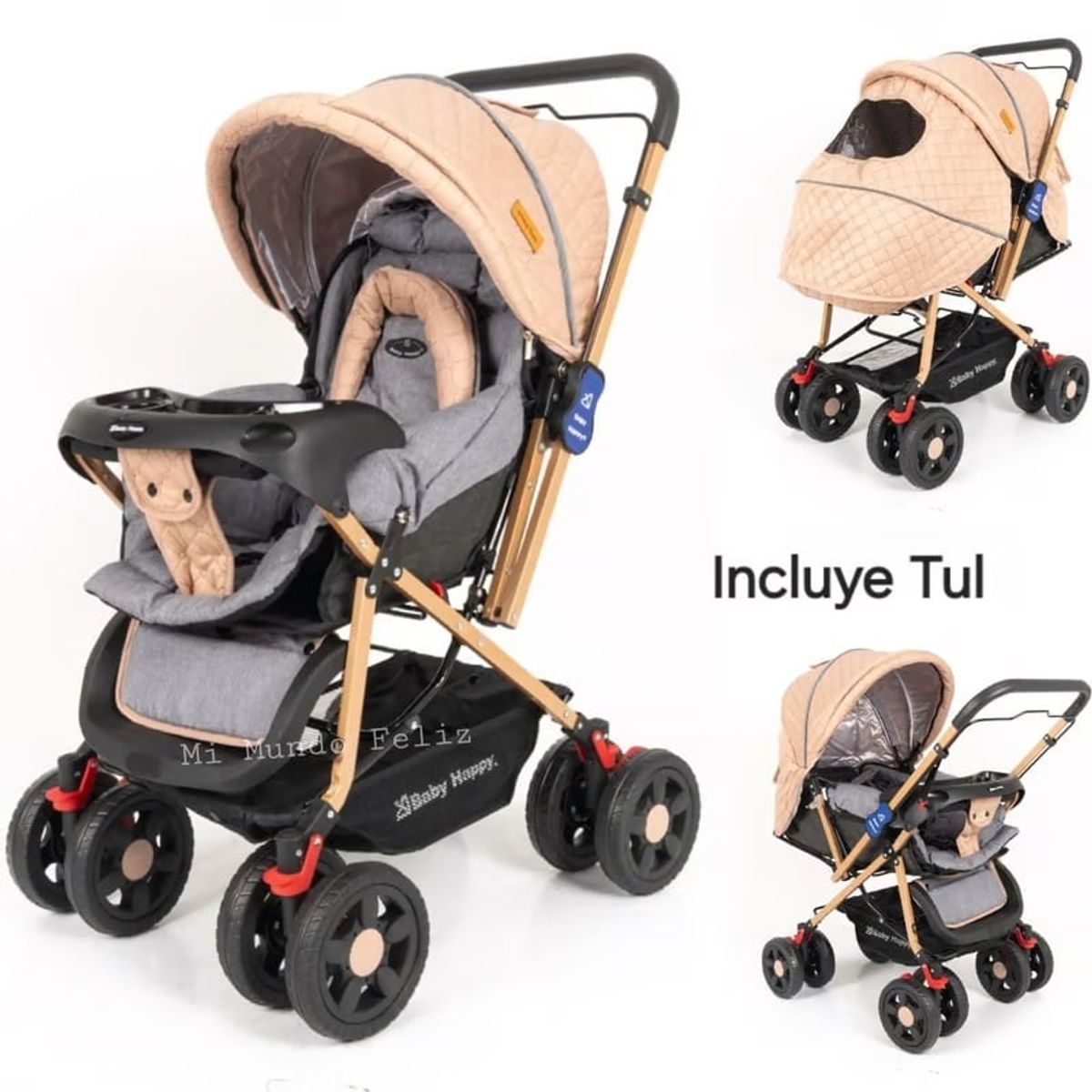 BABY HAPPY - Coche Cuna Doble Acolchado FK-504 Yodie