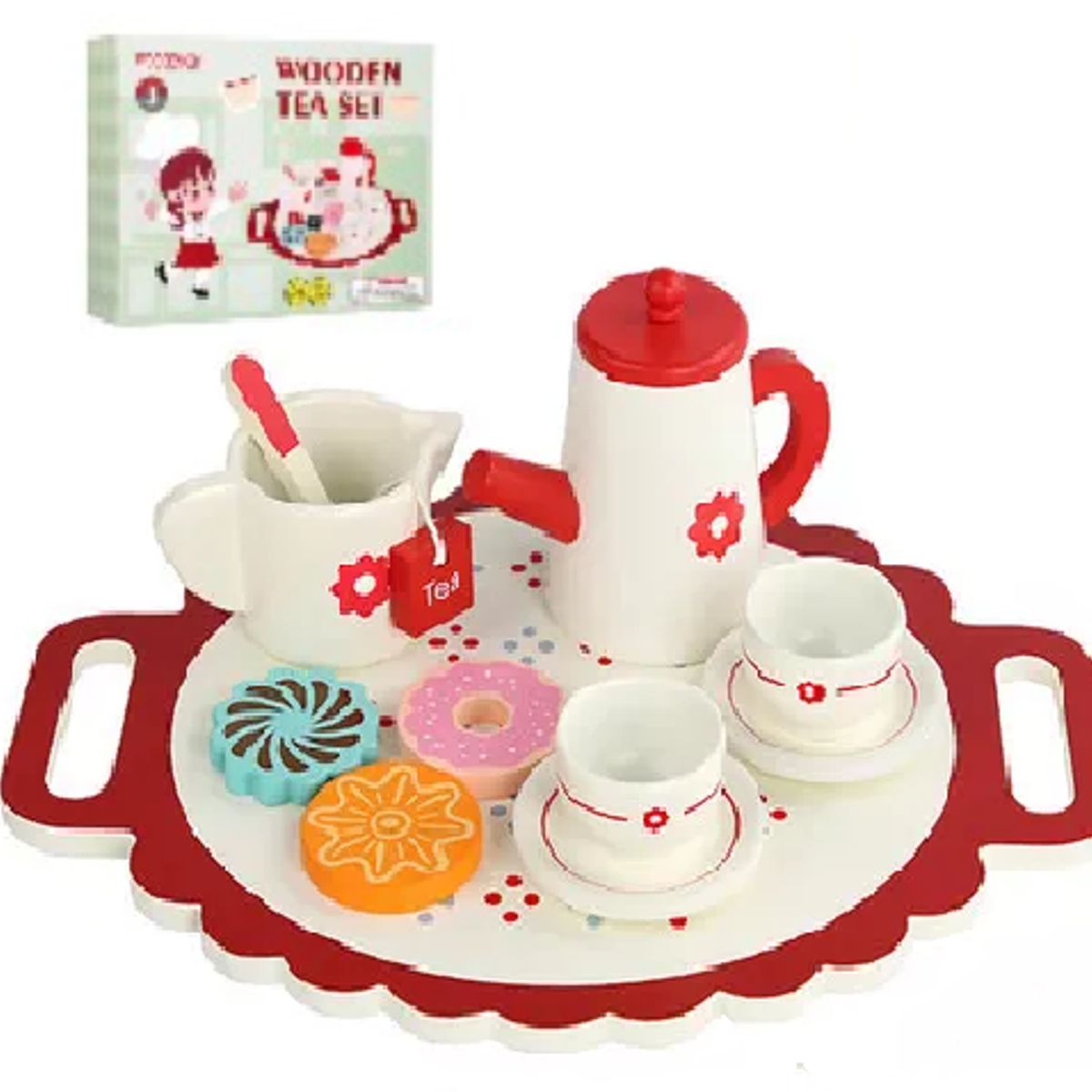 GENERICO - JUGUETE DE TÉ DE MADERA  PARA NIÑAS