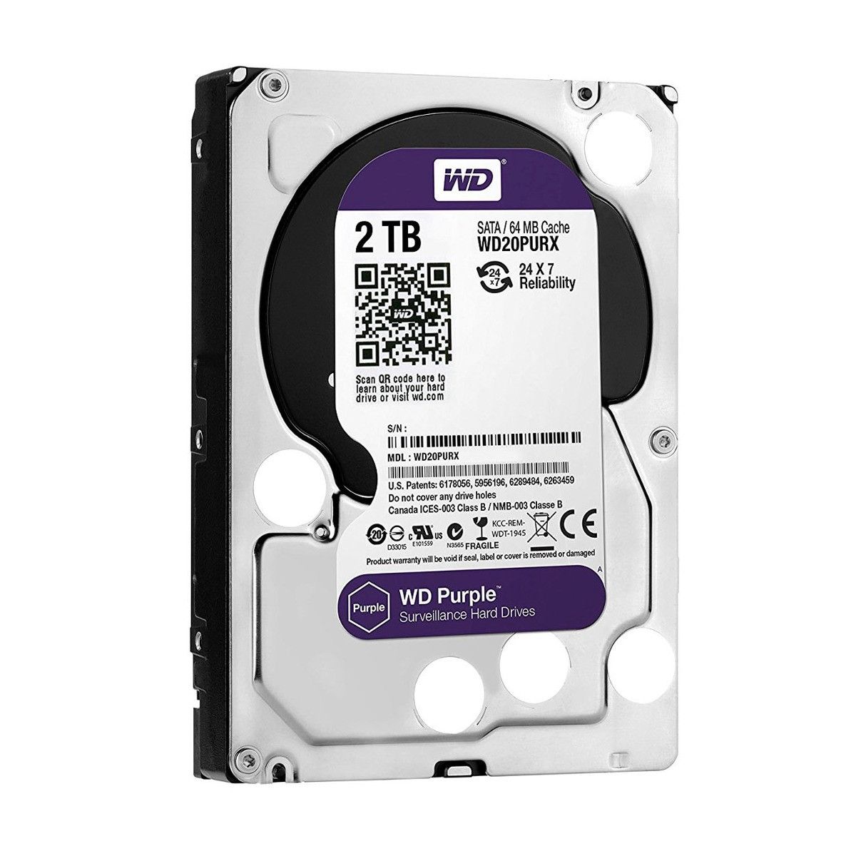WESTER DIGITAL - Disco Duro 2TB Western WD Purple 64MB - WD20PURZ