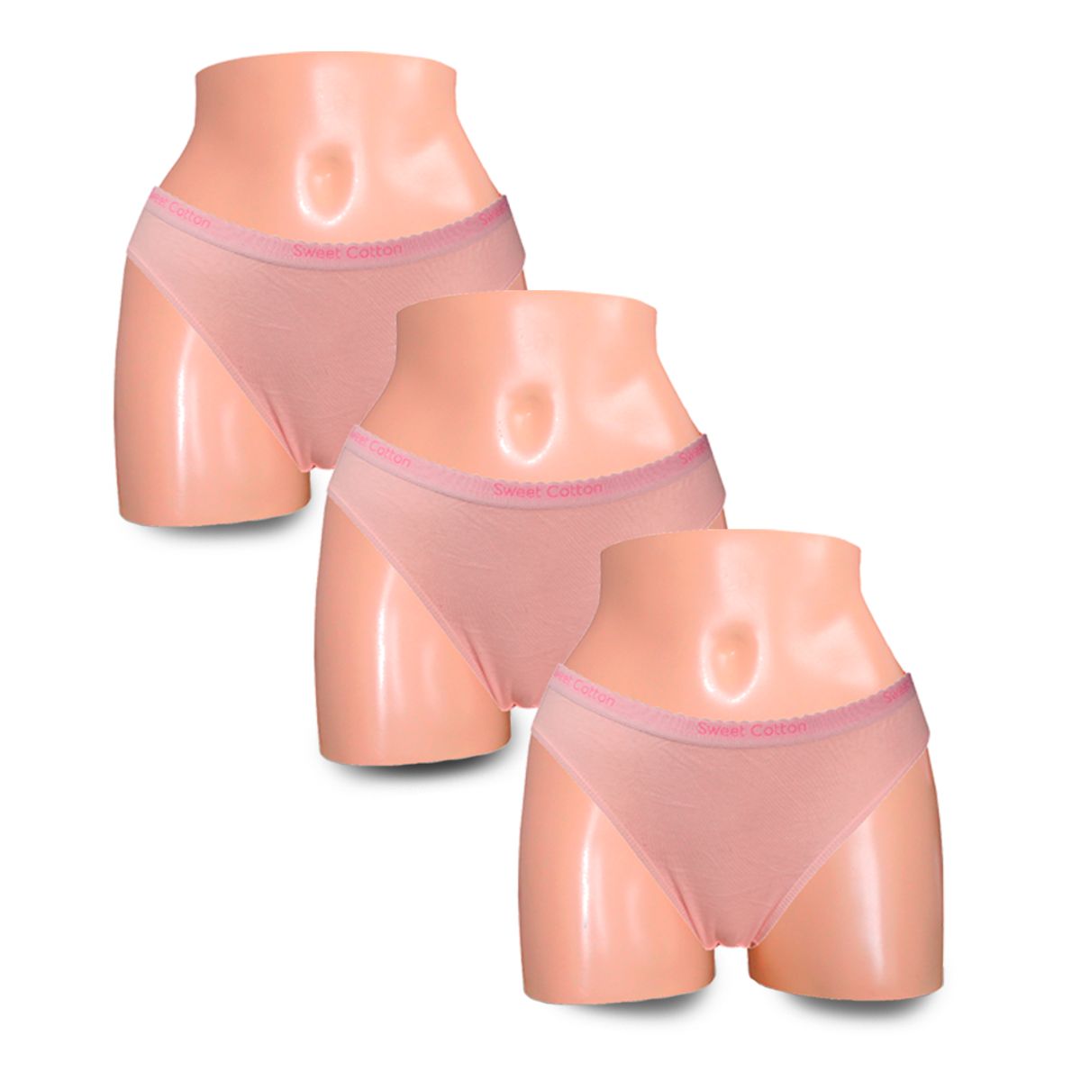 SWEET COTTON - Pack x3 Bikini Sweet Cotton Palo Rosa
