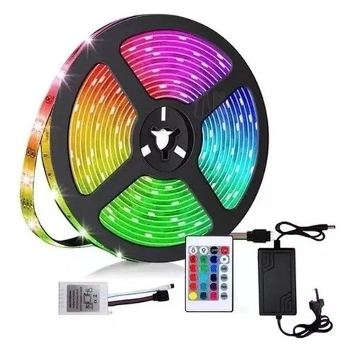 OEM - Tira LED RGB 35 / 28 De 3Metros 3M + Control Autoadhesivo Colores