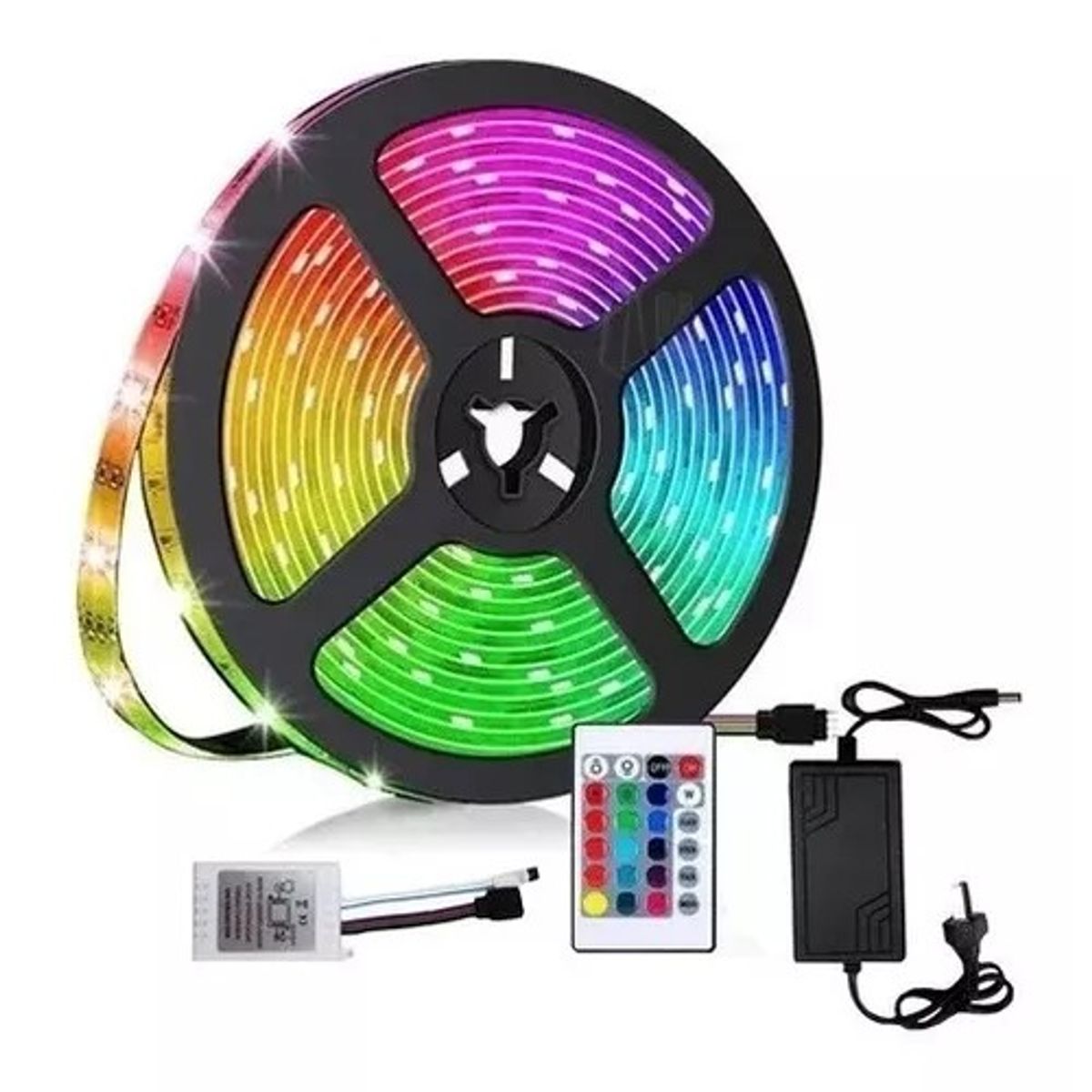 OEM - Tira LED RGB 35 / 28 De 3Metros 3M + Control Autoadhesivo Colores