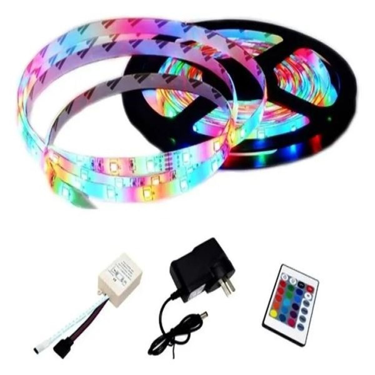 OEM - Tira LED RGB 35 / 28 De 3Metros 3M + Control Autoadhesivo Colores