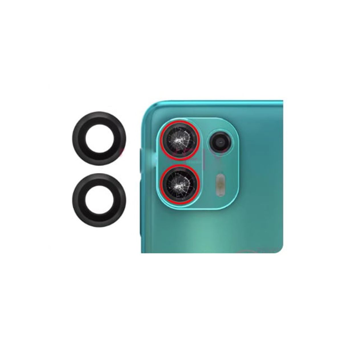 GENERICO - Repuesto lente Vidrio de cámara Moto Edge 20 Lite