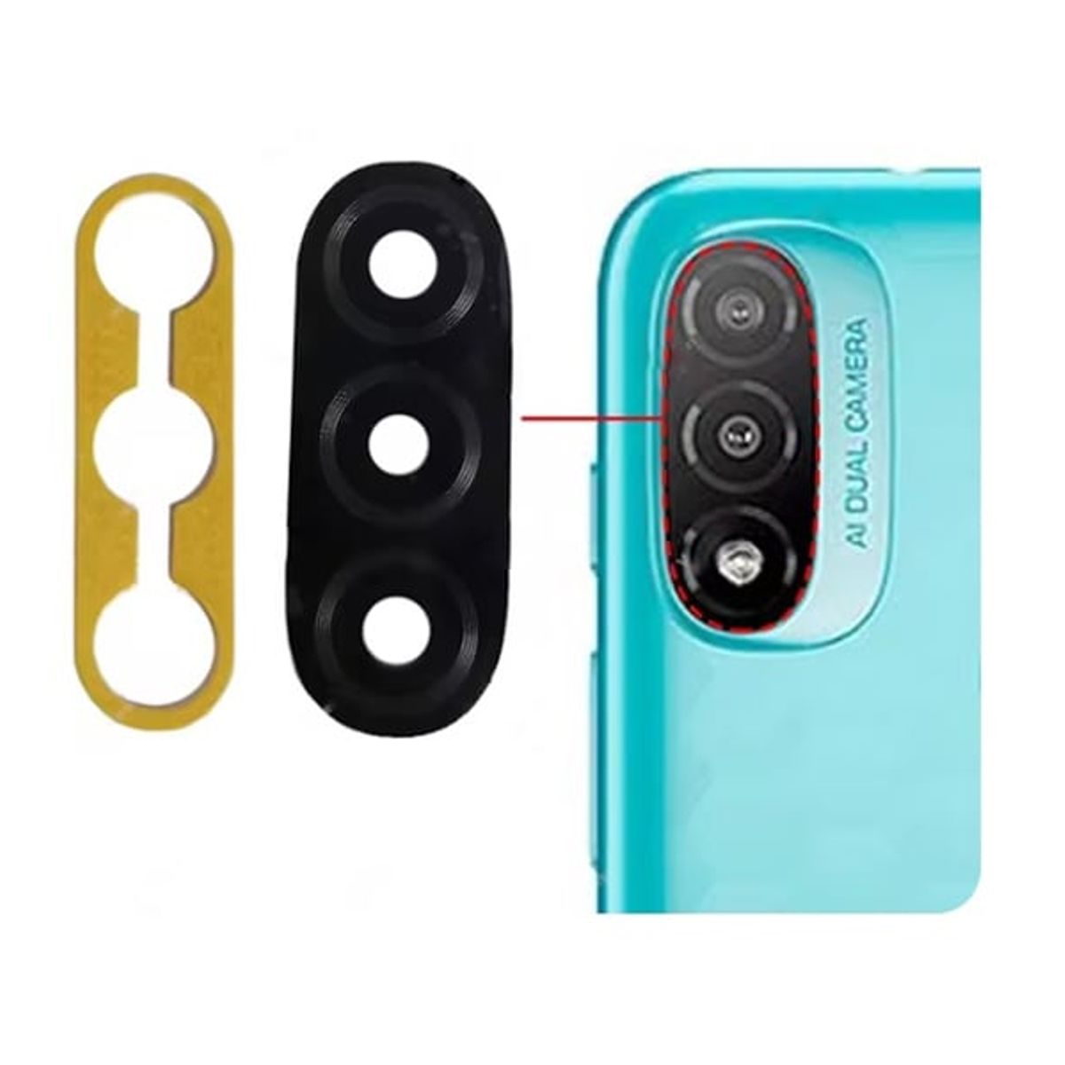 GENERICO - Repuesto lente Vidrio de cámara Moto E20