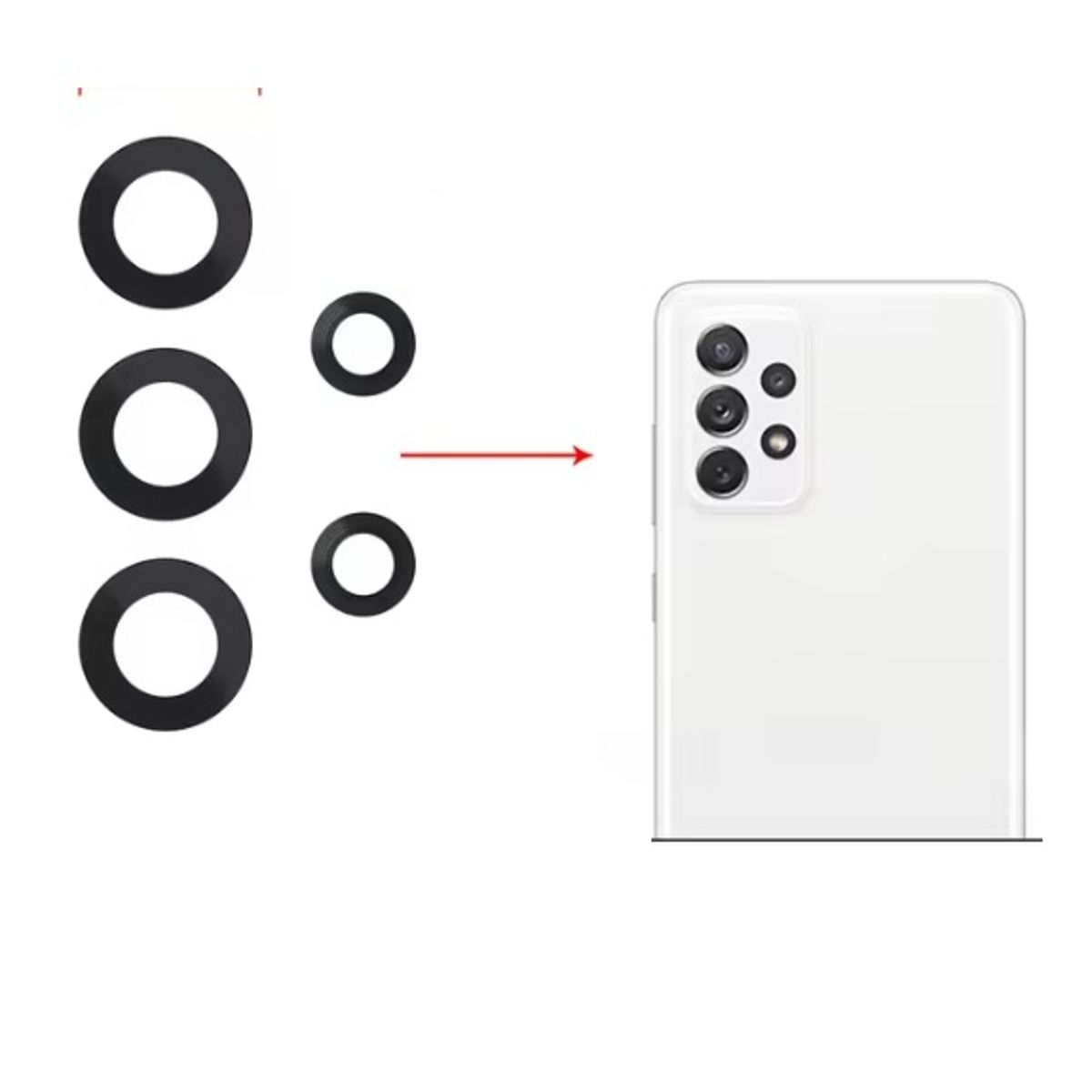 GENERICO - Repuesto lente Vidrio de cámara Samsung A72