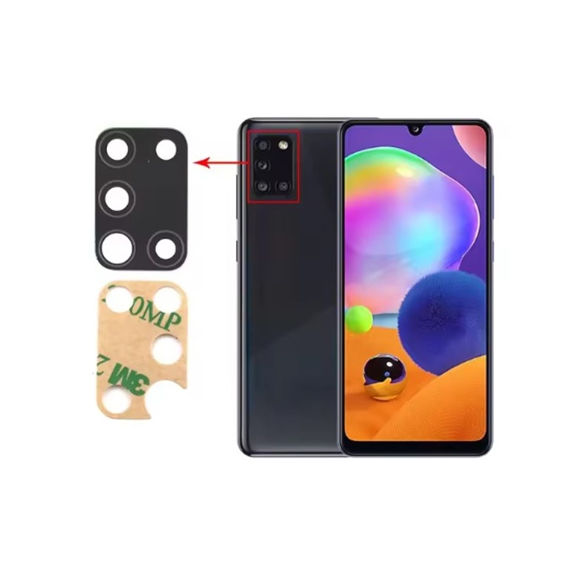 GENERICO - Repuesto lente Vidrio de cámara Samsung A31