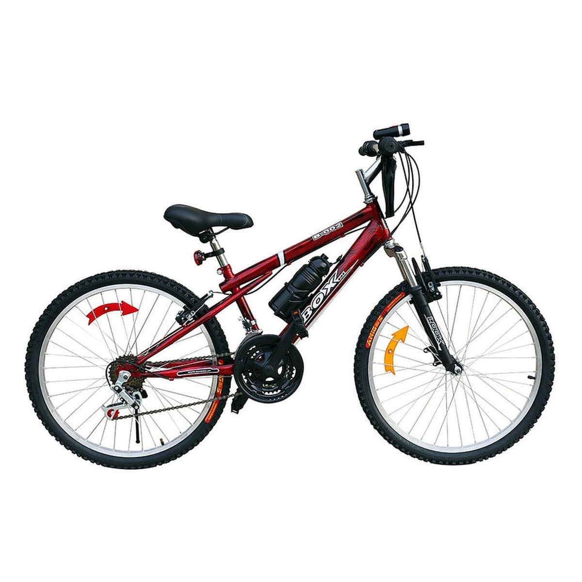 BOX BIKE - Bicicleta Box MTB con Susp. Delantera Aro 24 - Rojo