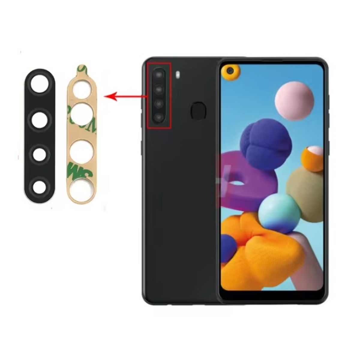 GENERICO - Repuesto lente Vidrio de cámara Samsung A21