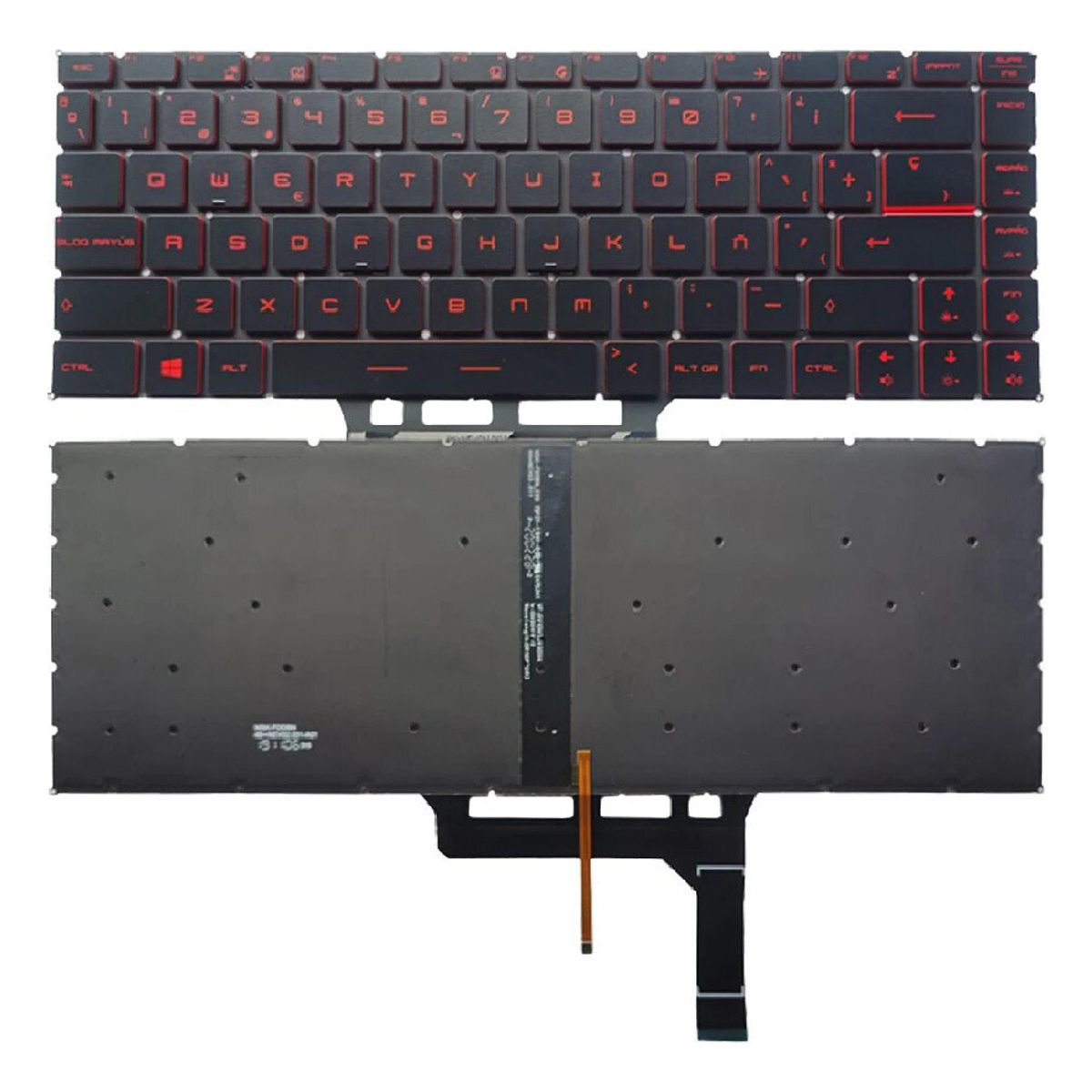 GENERICO - TECLADO PARA MSI MS-16R1 GF63 MS-16R1 ROJO ILUMINADO