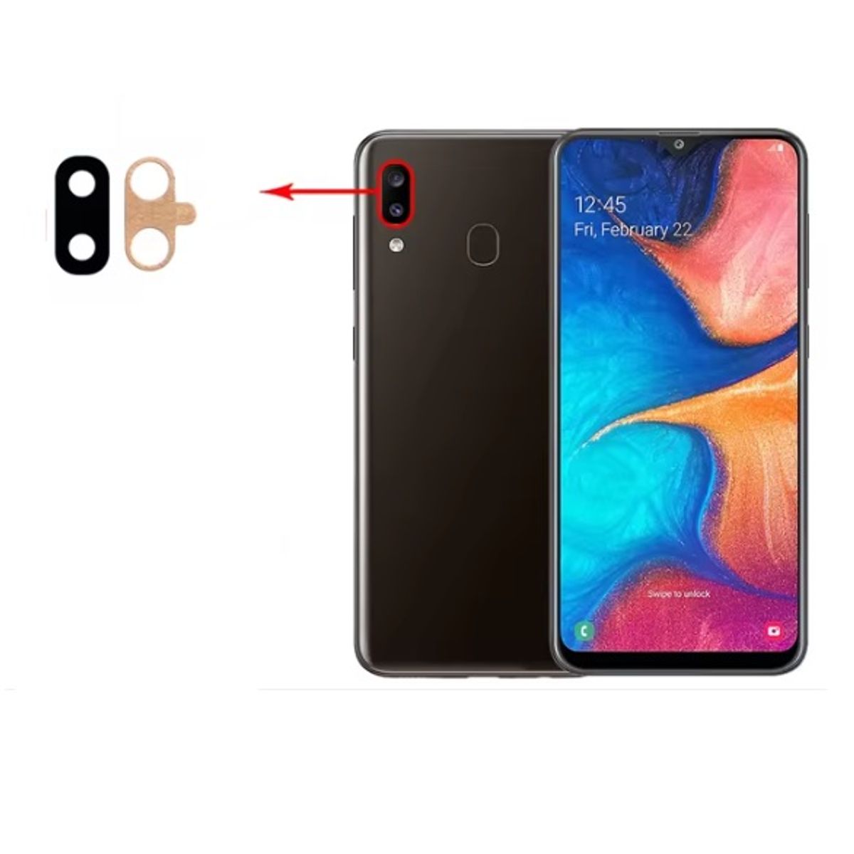 GENERICO - Repuesto lente Vidrio de cámara Samsung A30