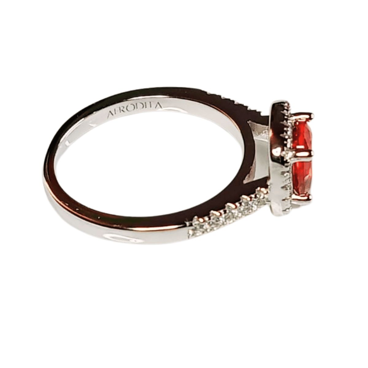 AFRODITA - Anillo de Compromiso de Plata Bañado en Oro Blanco ECF888