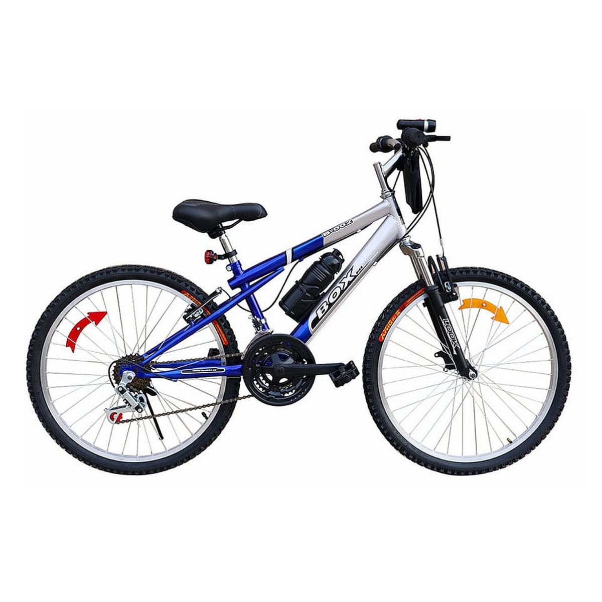 BOX BIKE - Bicicleta Box MTB con Susp. Delantera Aro 24 - Azul con Gris