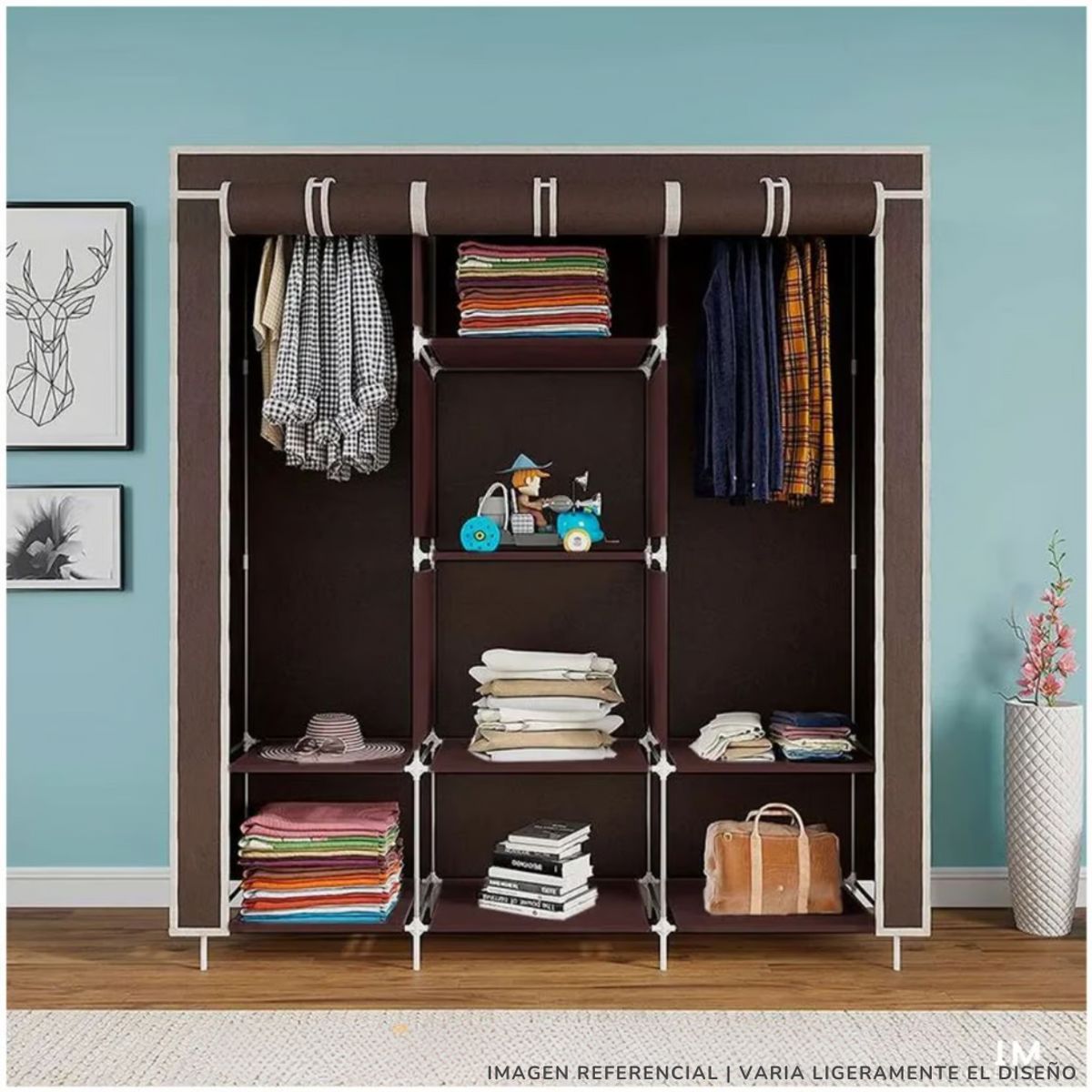 INSPIRA MARKET - Ropero armable de 3 cuerpos de tela