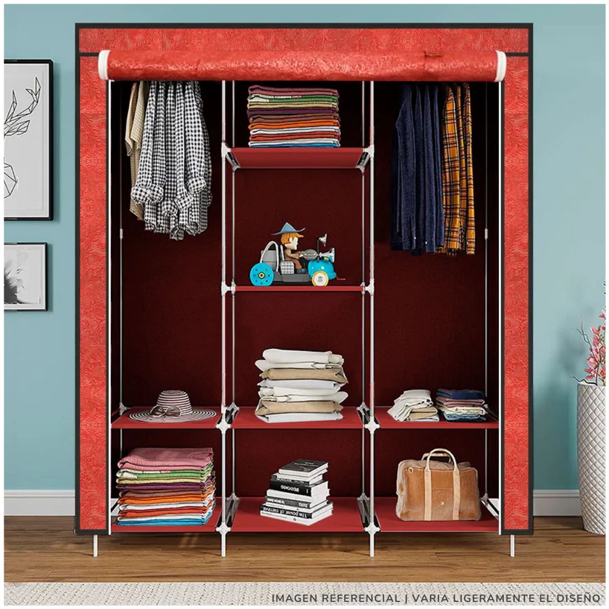 INSPIRA MARKET - Ropero armable de 3 cuerpos de tela