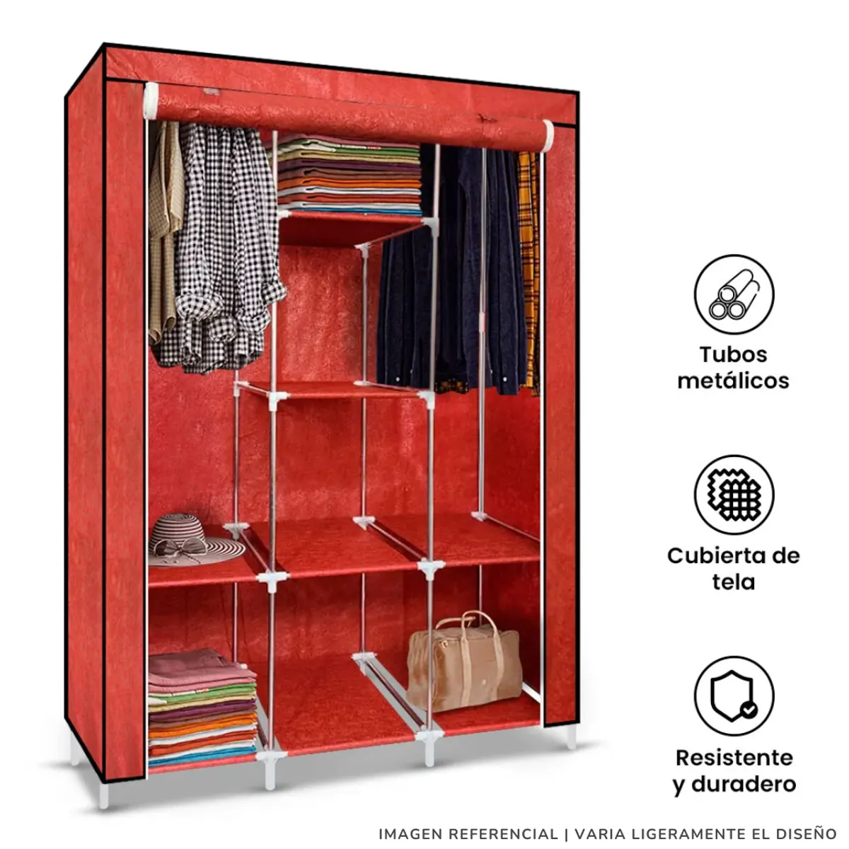 INSPIRA MARKET - Ropero armable de 3 cuerpos de tela