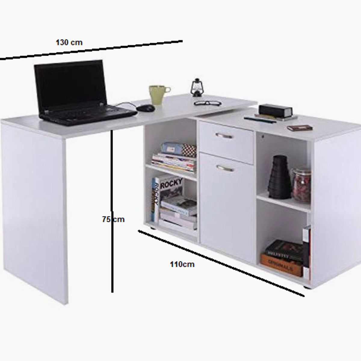 NACION MUEBLES - ESCRITORIO MARTIN COLOR BLANCO NM