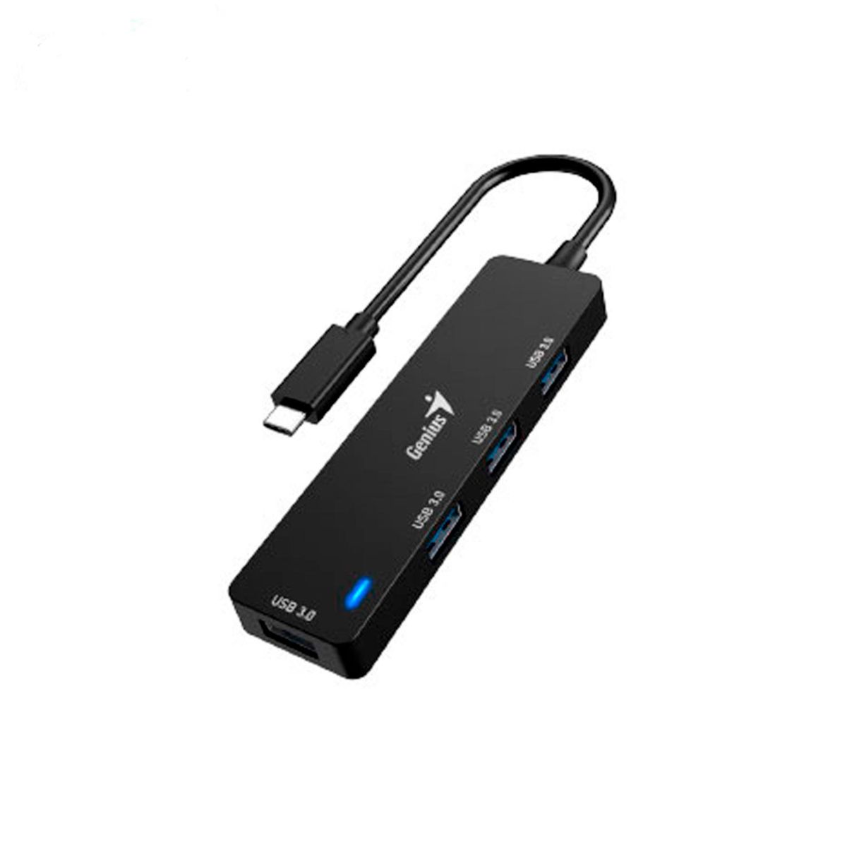 GENIUS - Adaptador Hub Usb-C Genius Uh-400 4 Usb-A 3.0 Black
