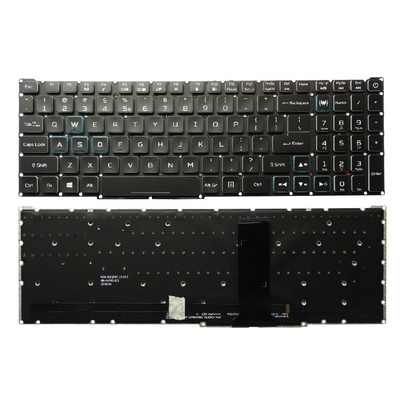 GENERICO - TECLADO PARA ACER PH315-52 PH315-53 INGLES AZUL ILUMINADO RGB
