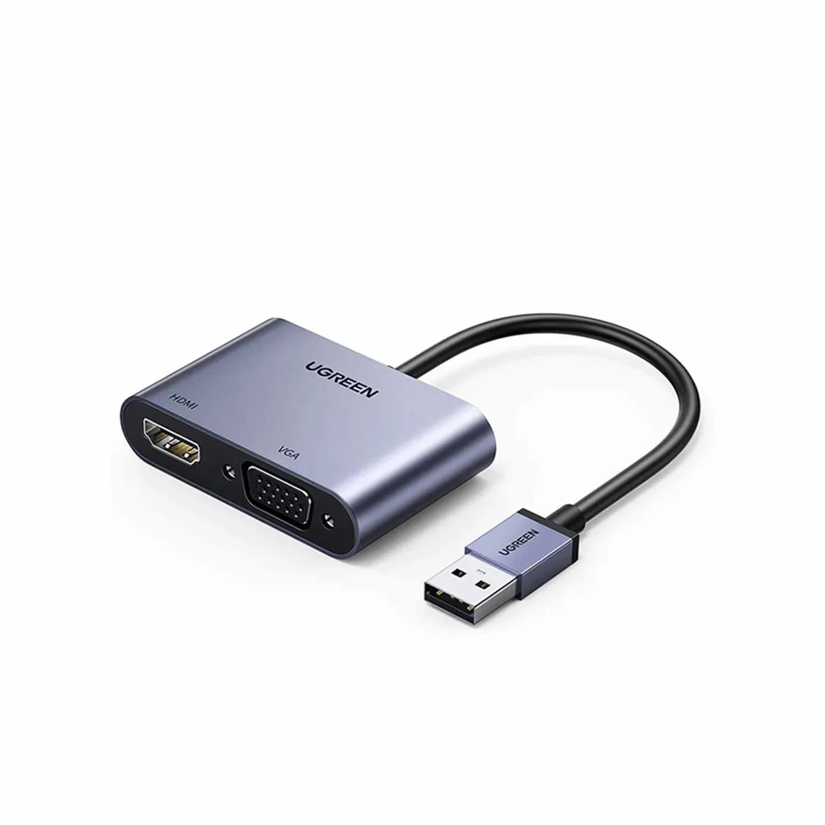 UGREEN - Adaptador Ugreen 2 in 1 de USB 3.0 Macho a VGA y HDMI Hembras 20518