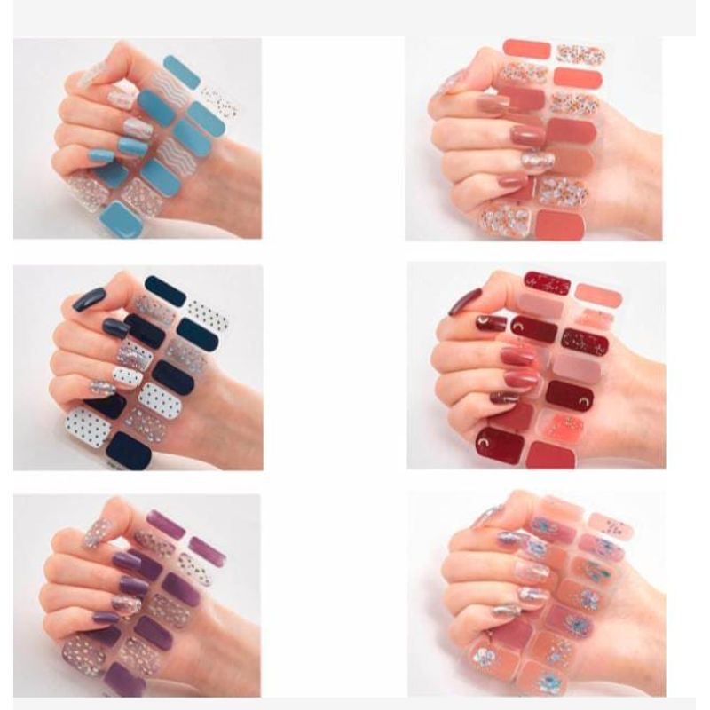 GENERICO - Pack 16 Pegatinas de Uñas en 5 Tonos Diferentes