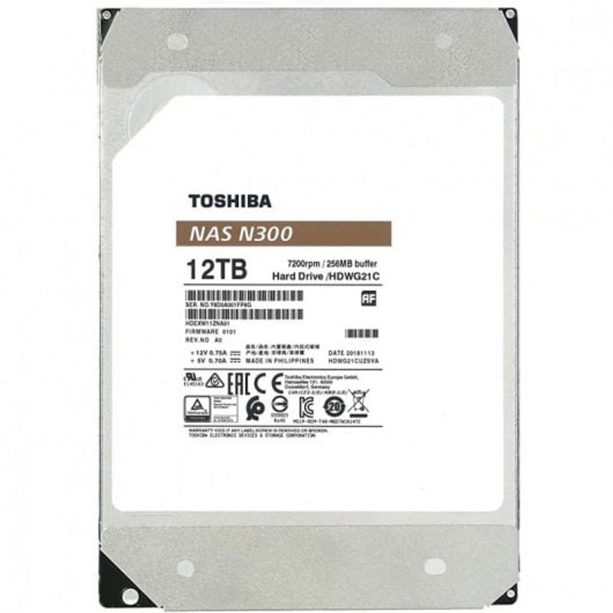 TOSHIBA - Disco duro Toshiba N300 NAS 12TB SATA 6 0Gbs 7200rpm 512MB Cache 3 5