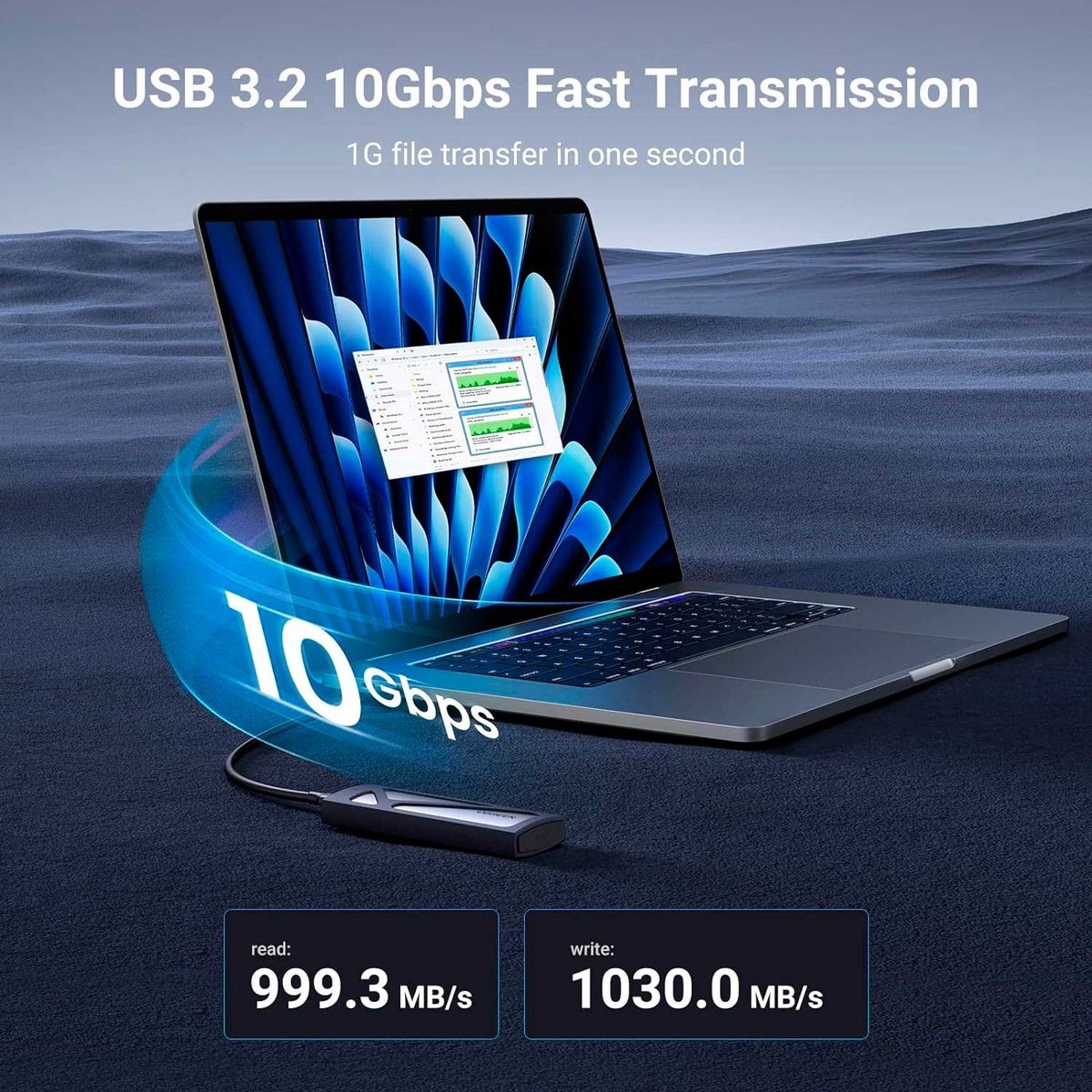 UGREEN - Carcasa Ugreen SSD NVMe M.2 Ugreen USB 10Gbps Cm400 90264